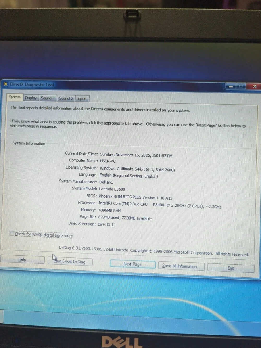Dell Latitude E5500 C2d-4gb Ram, 32gb SSD, Dvd-rw, Wi-Fi, Win 7